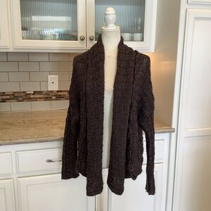 Pete & Greta Johnny Was Wool Blend Knit Sweater Open Front Cardigan Size LG